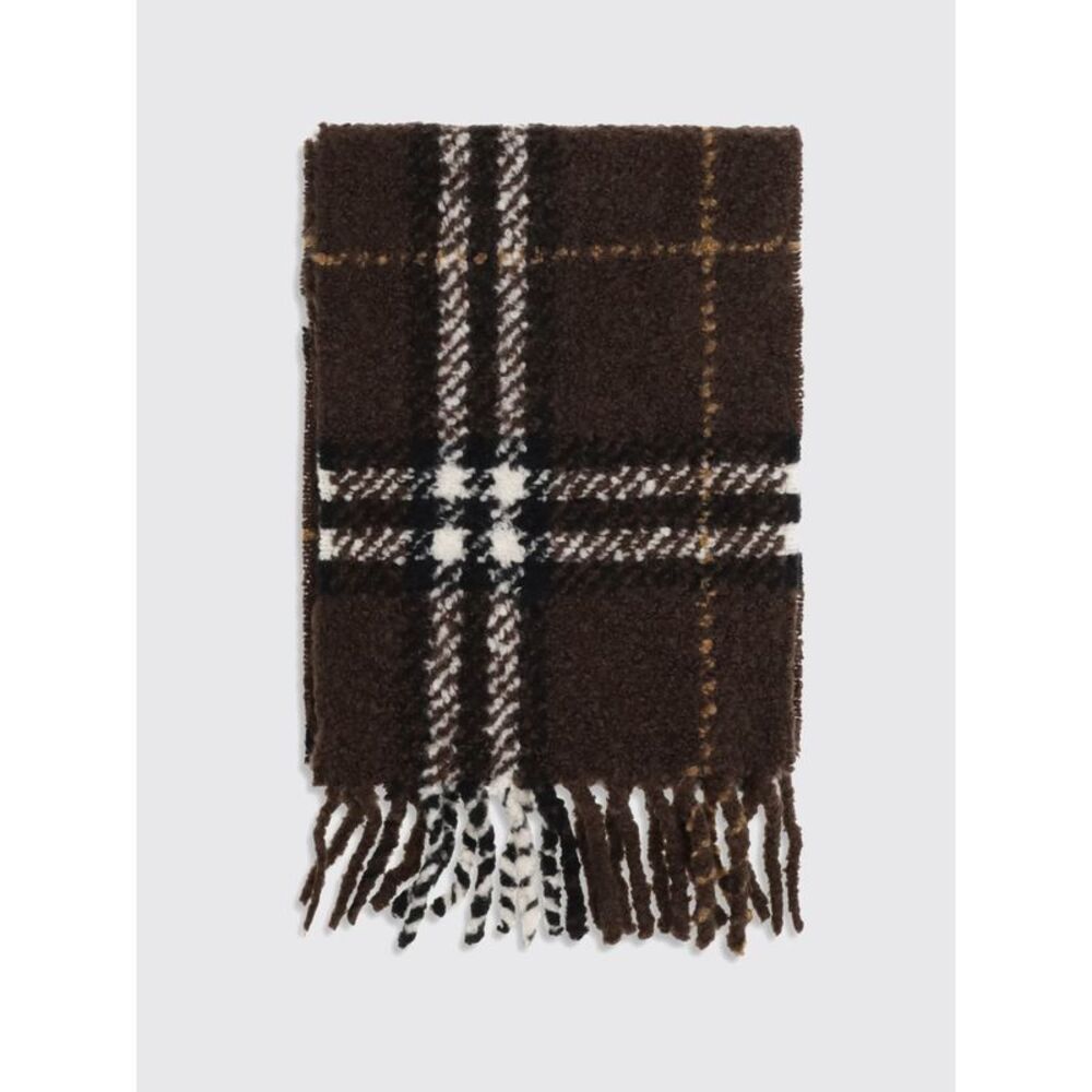 Burberry Women Fringed Check Scarf Burberry In Alpaca And Merino Wool Blend